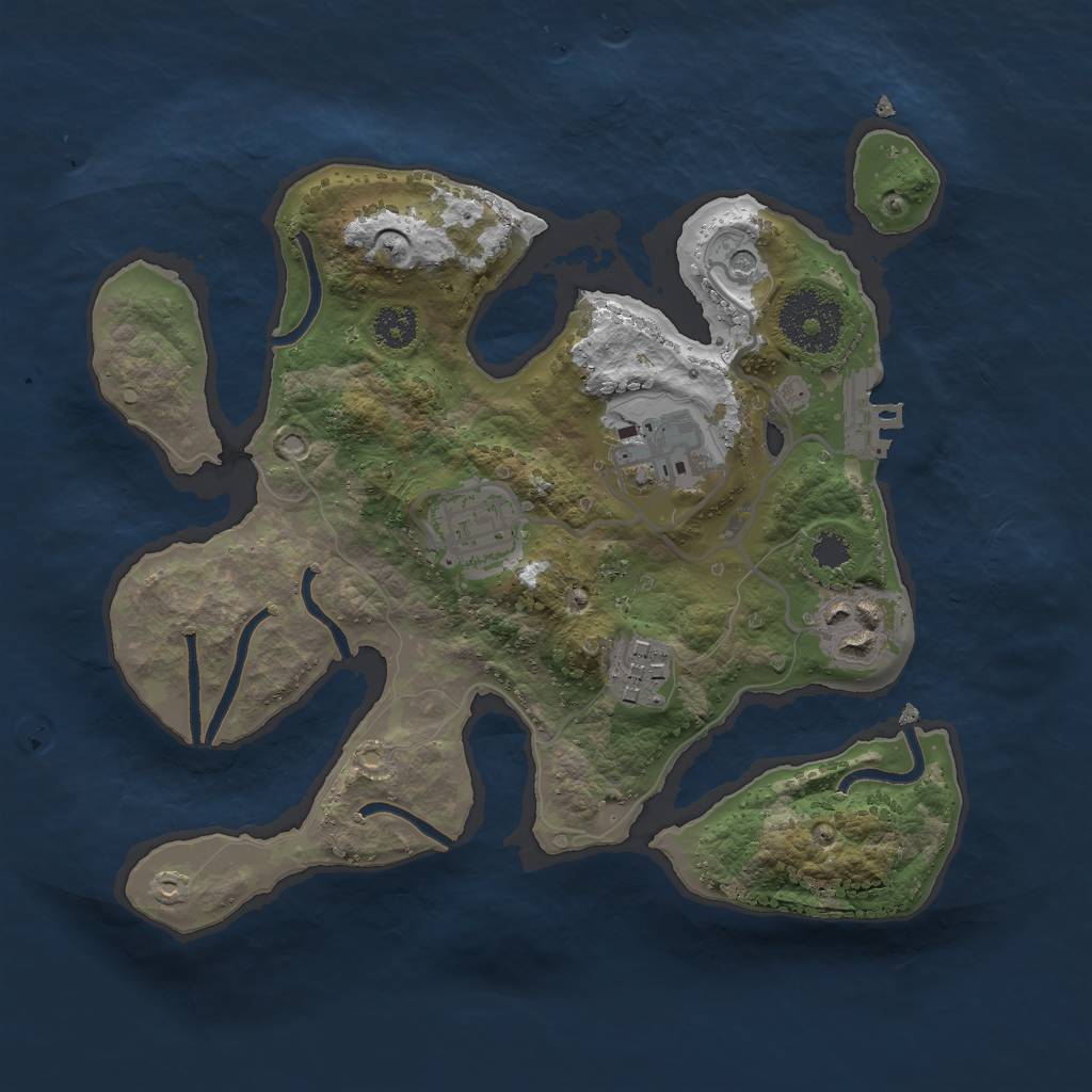 Rust Map: Procedural Map, Size: 2600, Seed: 222589, 8 Monuments