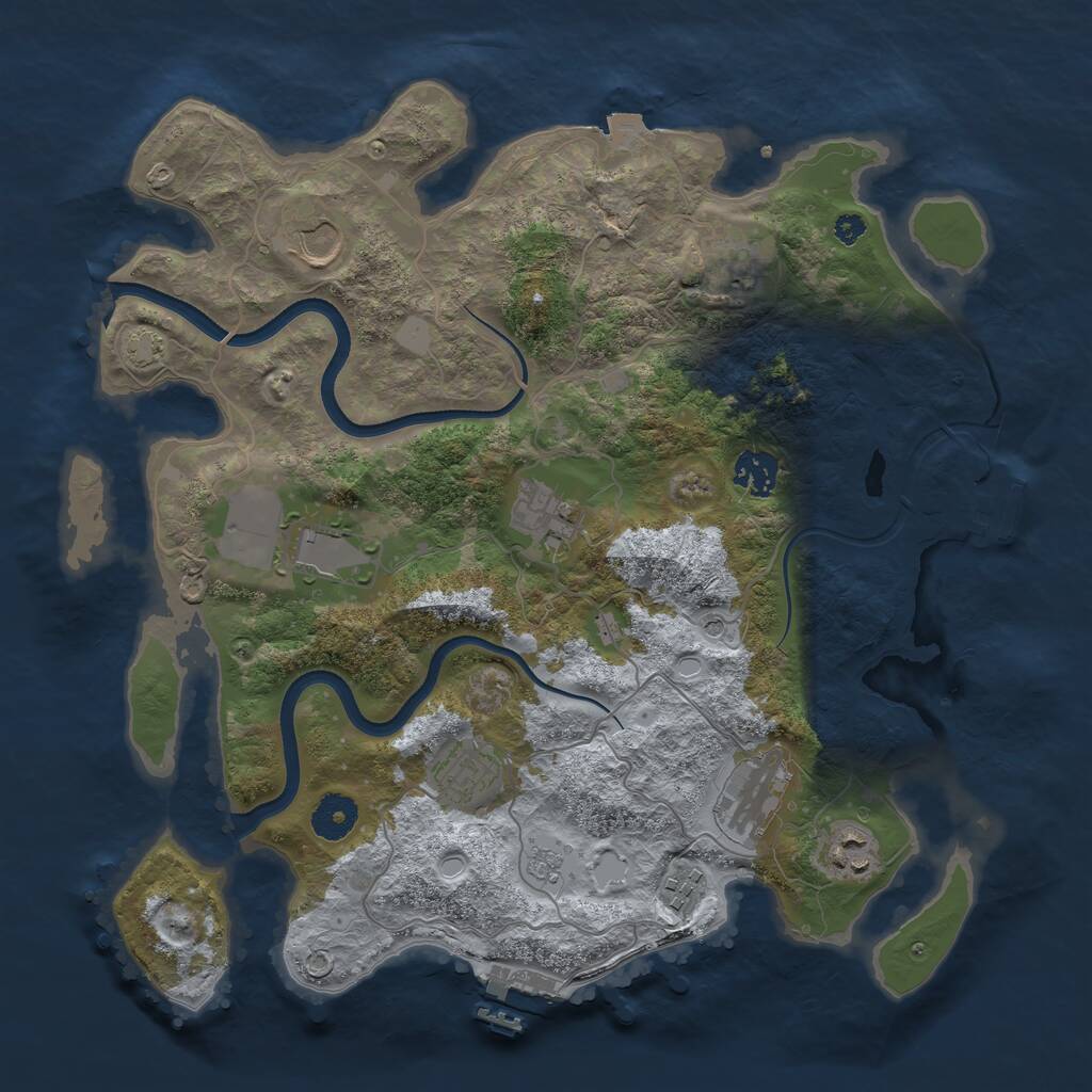 Rust Map: Procedural Map, Size: 3600, Seed: 14998, 15 Monuments