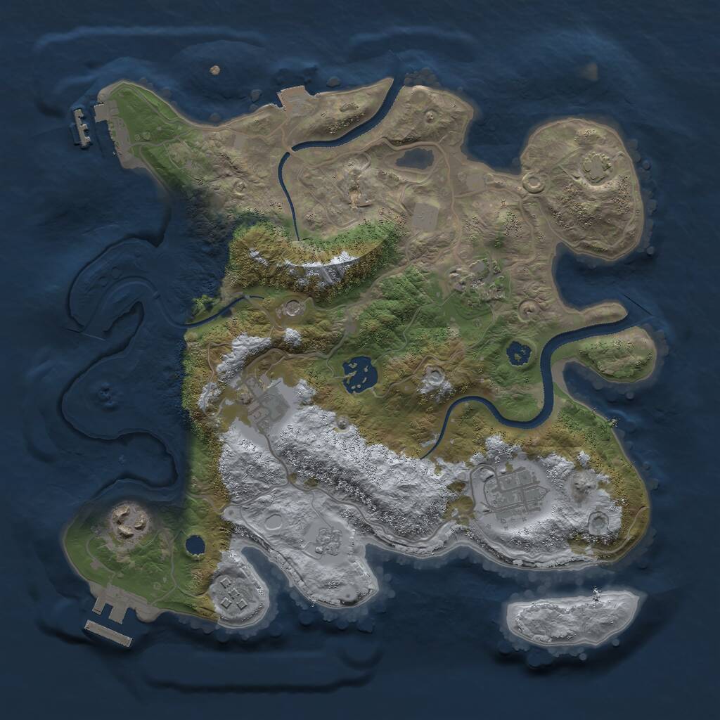 Rust Map: Procedural Map, Size: 3000, Seed: 1854, 12 Monuments