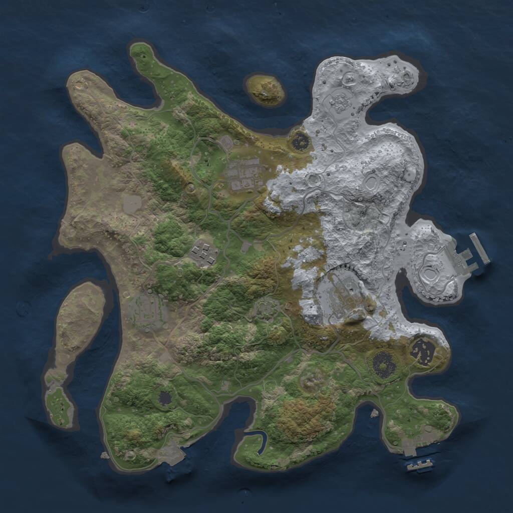 Rust Map: Procedural Map, Size: 3100, Seed: 5004, 10 Monuments