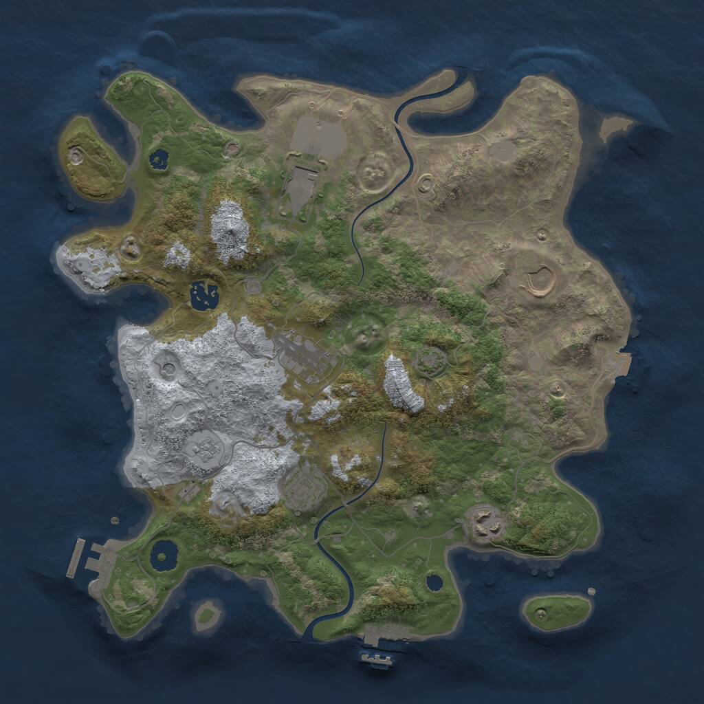 Rust Map: Procedural Map, Size: 3500, Seed: 188952, 12 Monuments