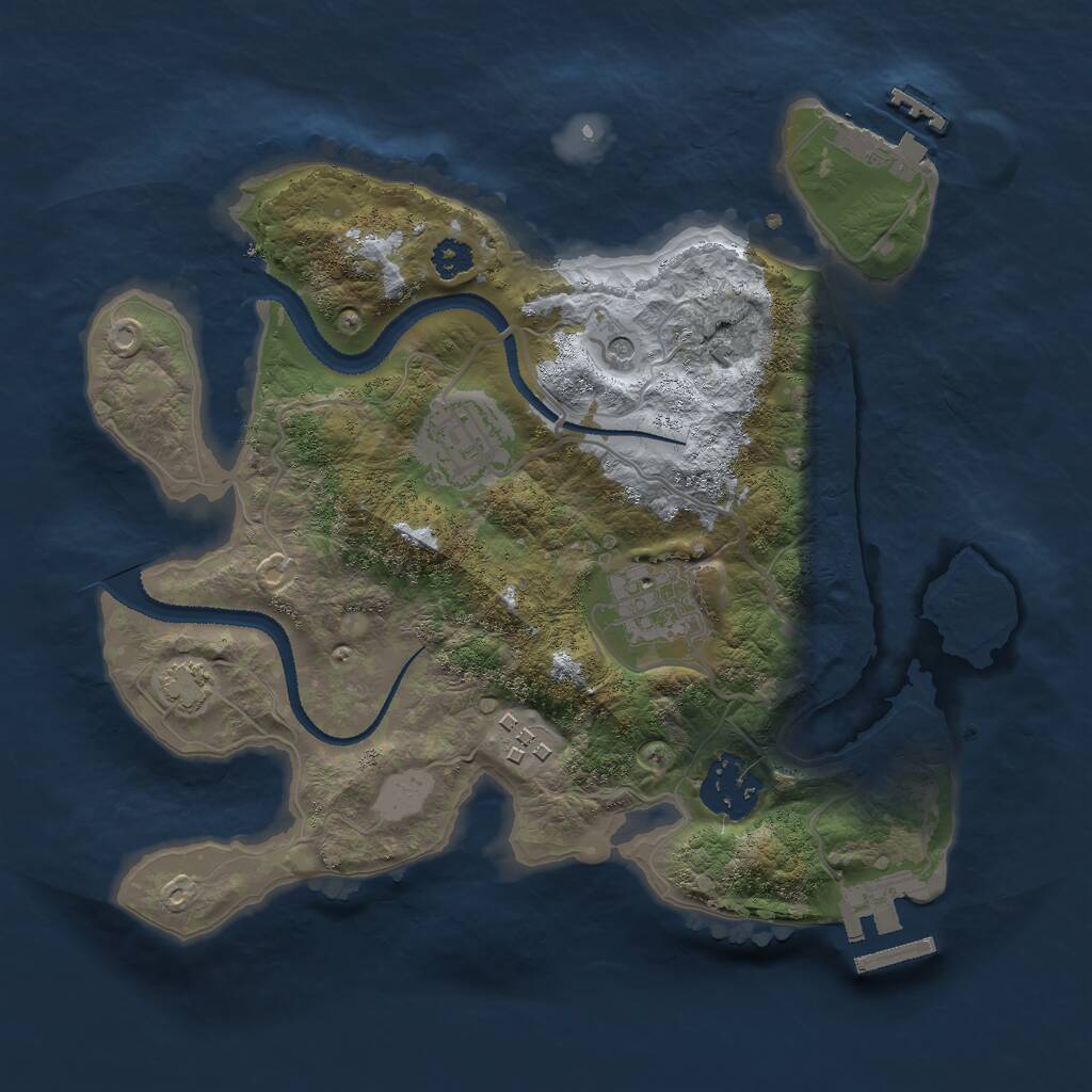 Rust Map: Procedural Map, Size: 2700, Seed: 222589, 9 Monuments