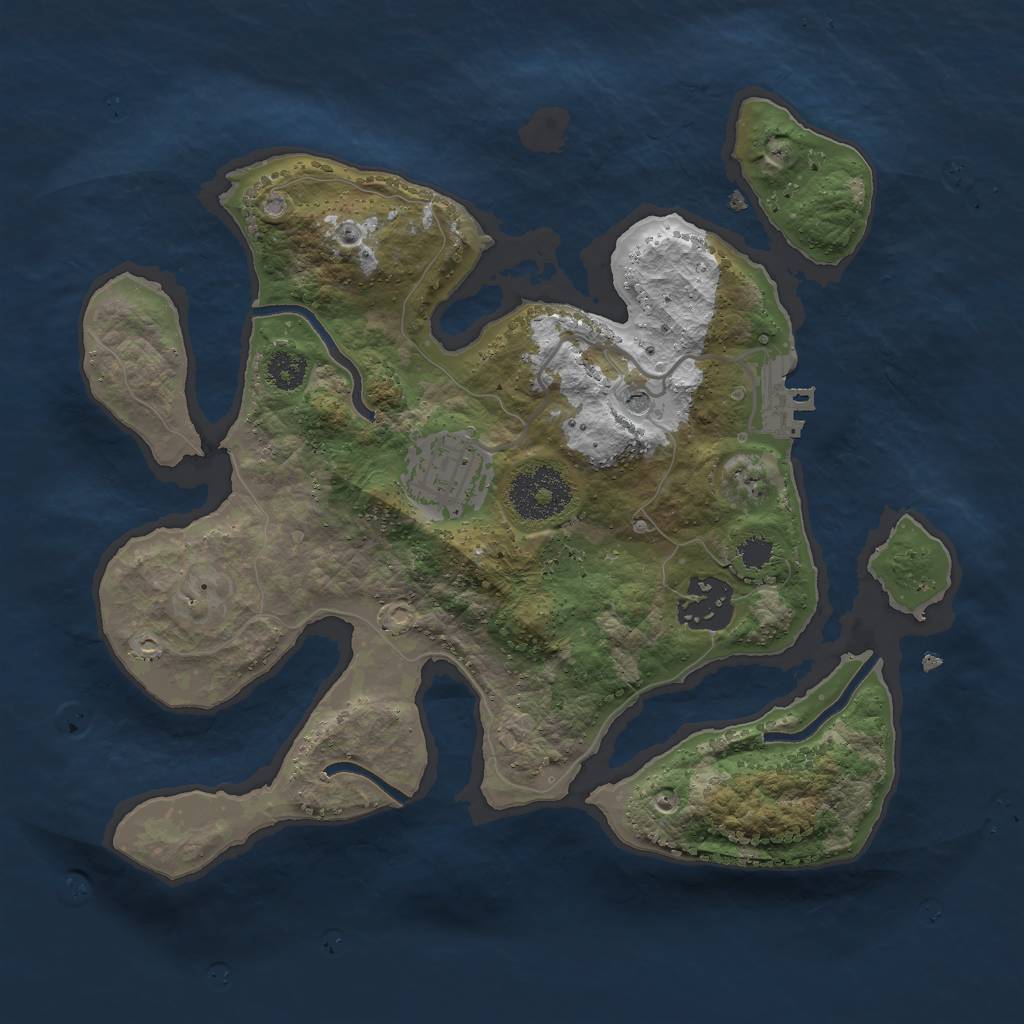 Rust Map: Procedural Map, Size: 2700, Seed: 222589, 6 Monuments