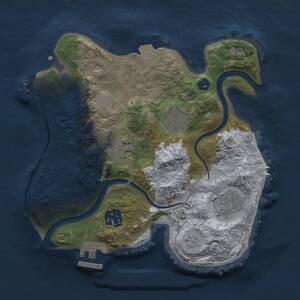 Thumbnail Rust Map: Procedural Map, Size: 2500, Seed: 1500, 10 Monuments