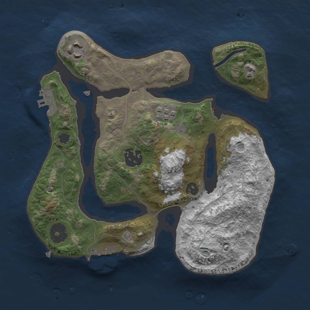 Rust Map: Procedural Map, Size: 2500, Seed: 1500, 7 Monuments