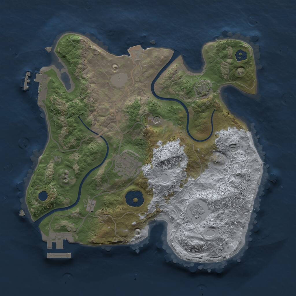 Rust Map: Procedural Map, Size: 2500, Seed: 1500, 7 Monuments