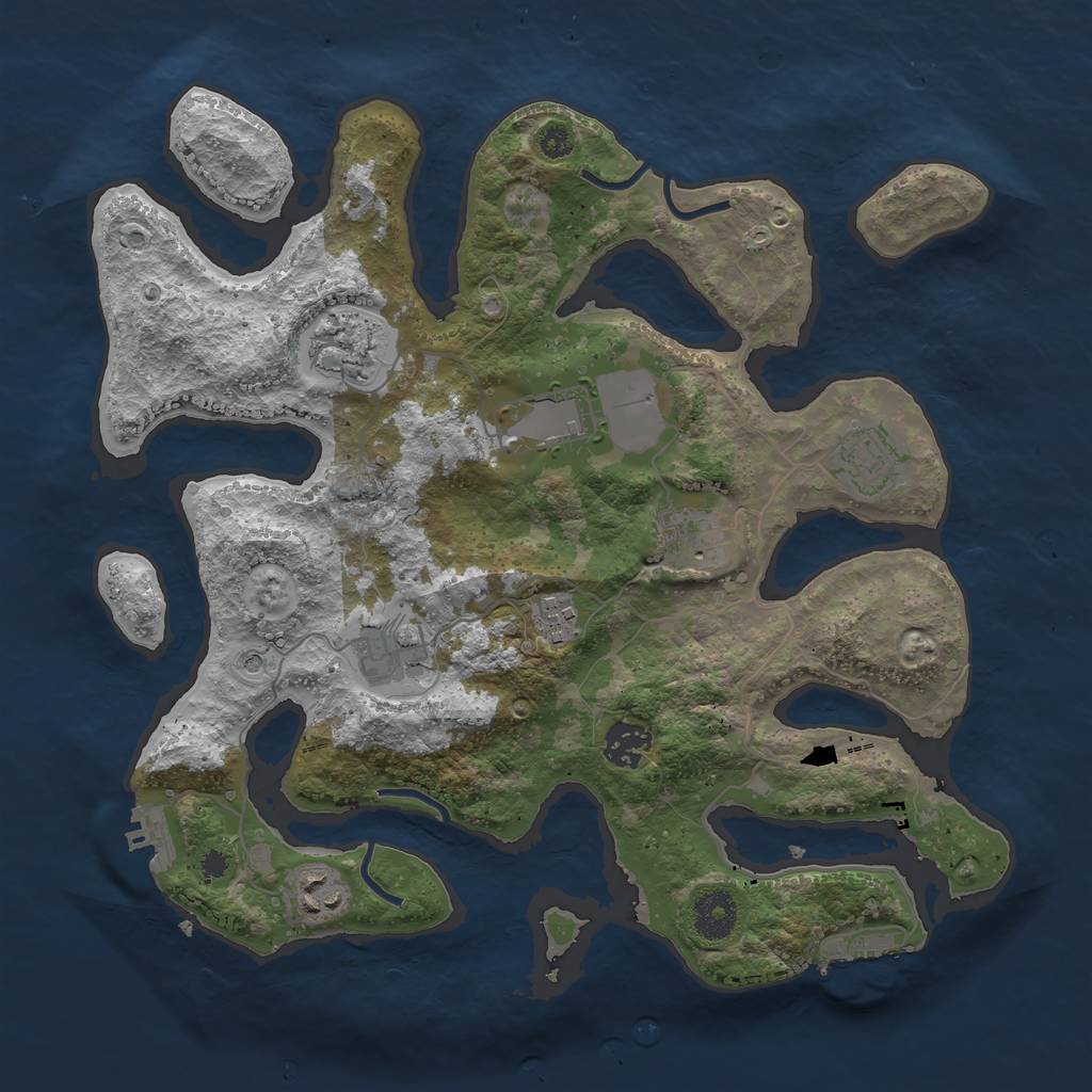 Rust Map: Procedural Map, Size: 3500, Seed: 3750, 13 Monuments