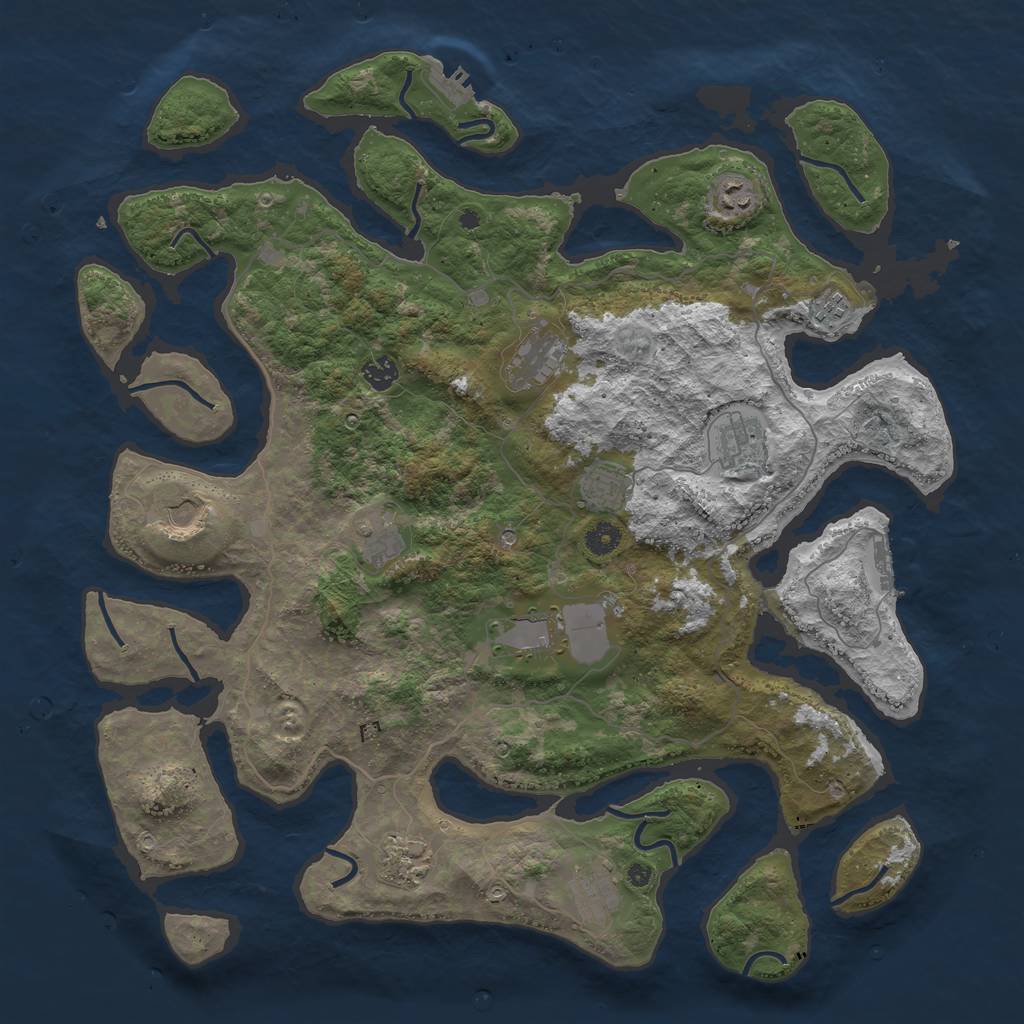 Rust Map: Procedural Map, Size: 4500, Seed: 1526239515, 16 Monuments