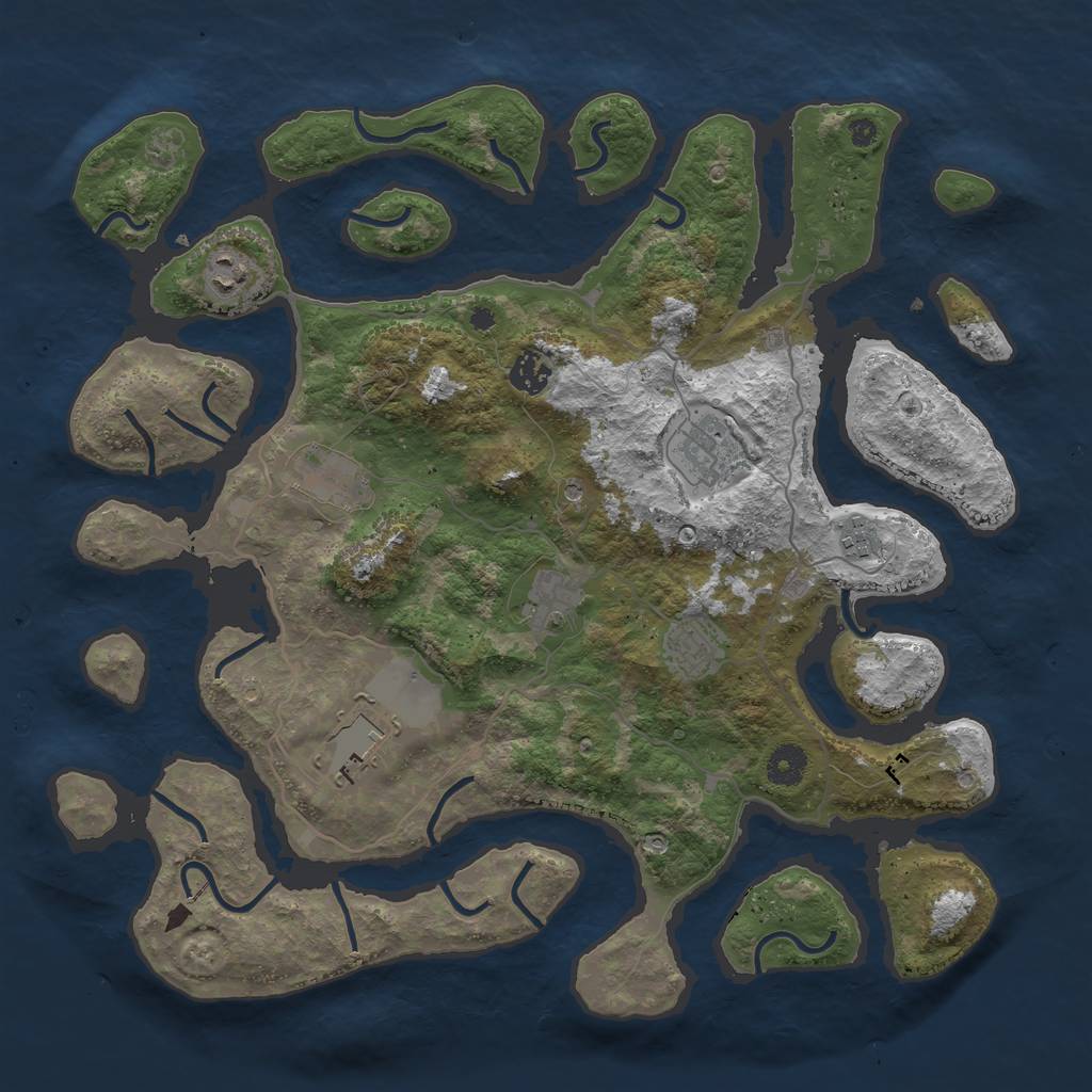 Rust Map: Procedural Map, Size: 4000, Seed: 42801, 11 Monuments