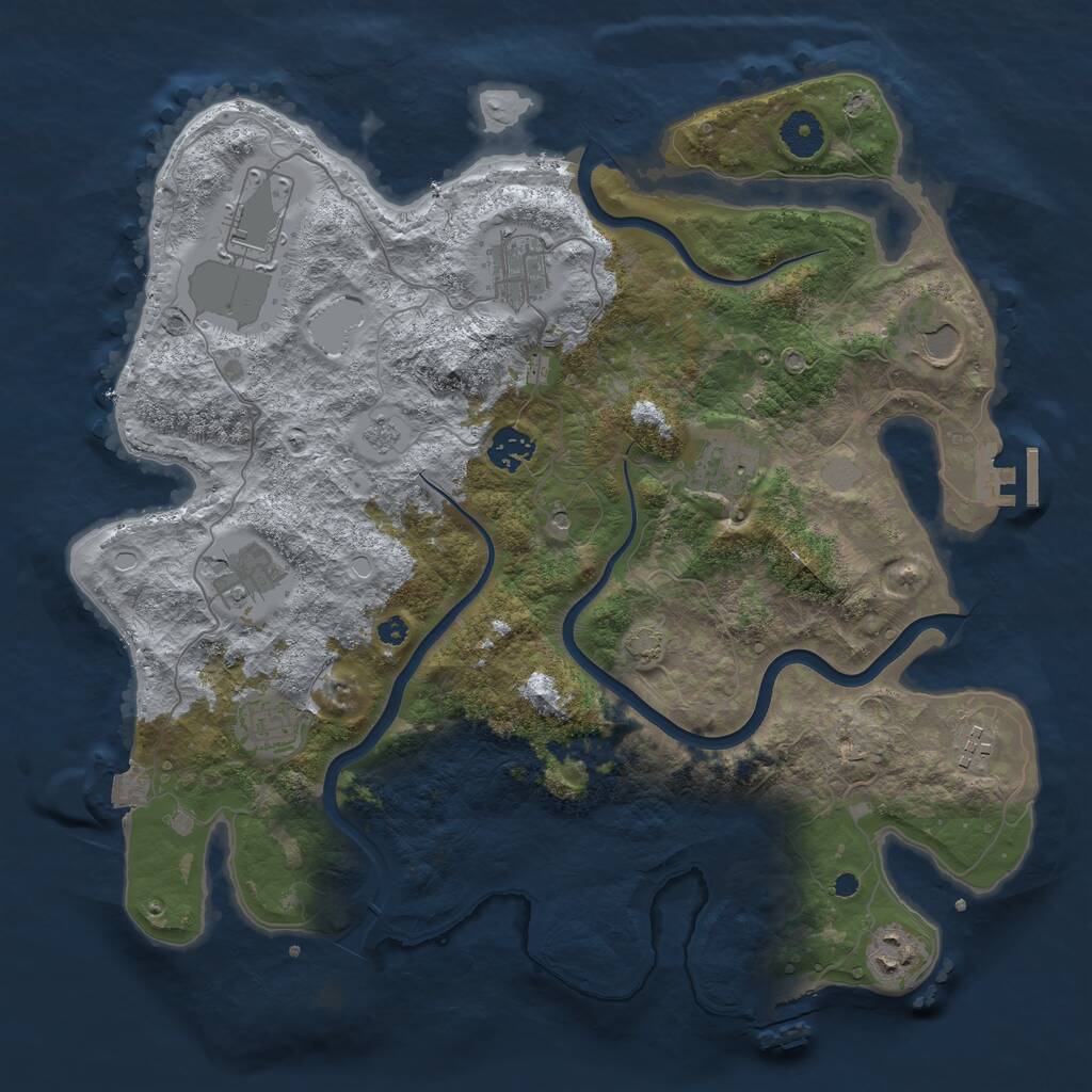 Rust Map: Procedural Map, Size: 3750, Seed: 835578702, 15 Monuments