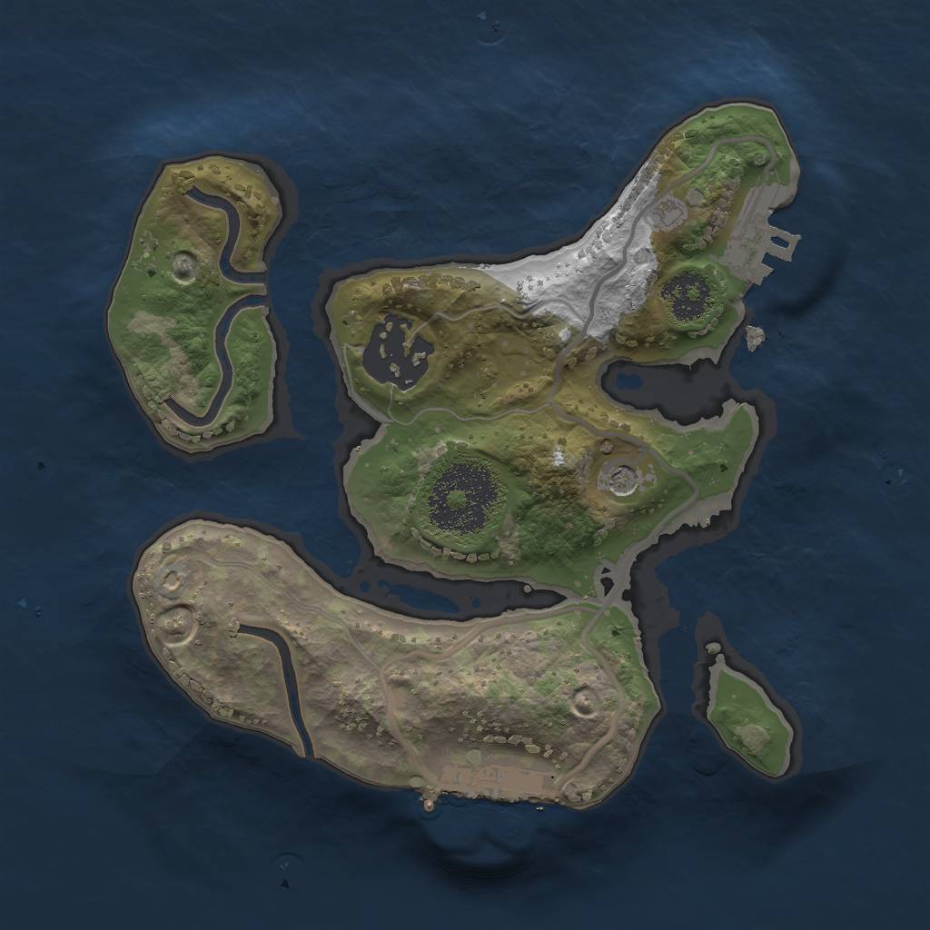 Rust Map: Procedural Map, Size: 2000, Seed: 571543593, 6 Monuments