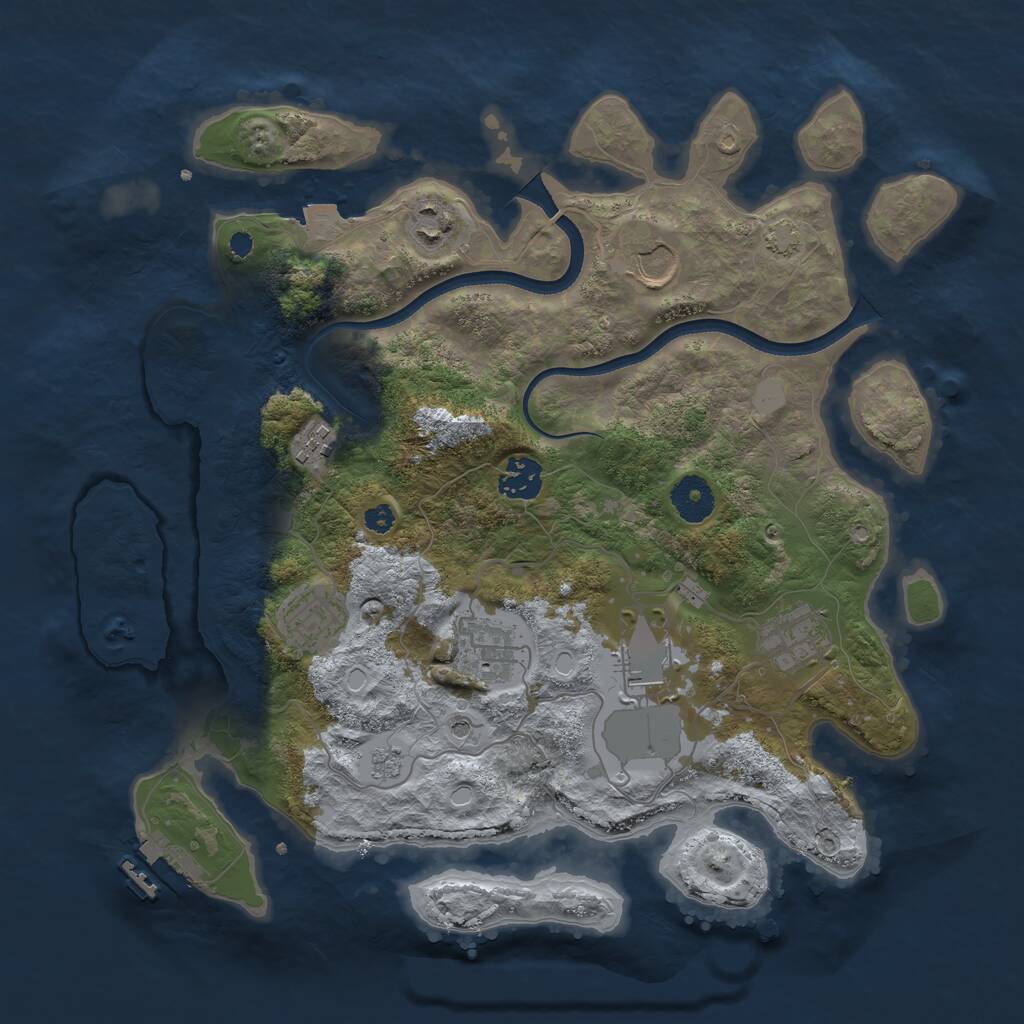 Rust Map: Procedural Map, Size: 3507, Seed: 541831039, 13 Monuments