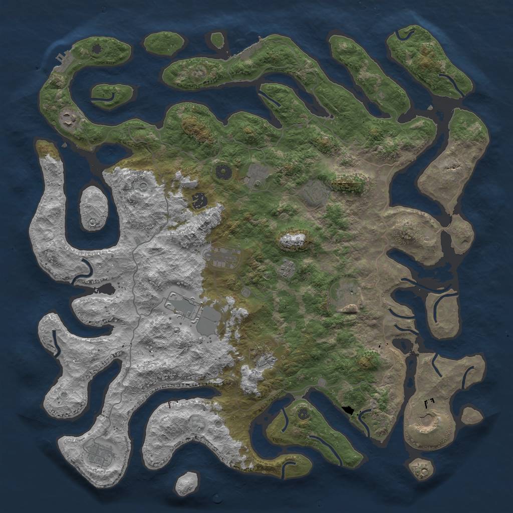 Rust Map: Procedural Map, Size: 4750, Seed: 5803808, 16 Monuments