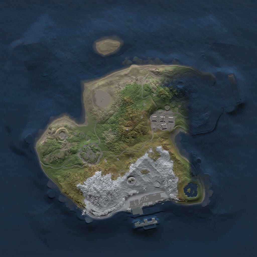 Rust Map: Procedural Map, Size: 1750, Seed: 146163136, 5 Monuments