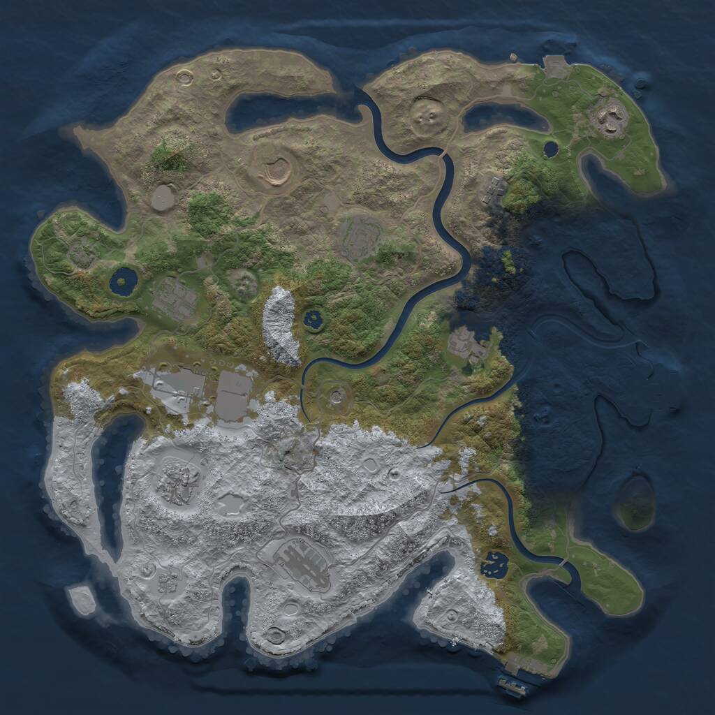 Rust Map: Procedural Map, Size: 3850, Seed: 478808825, 16 Monuments