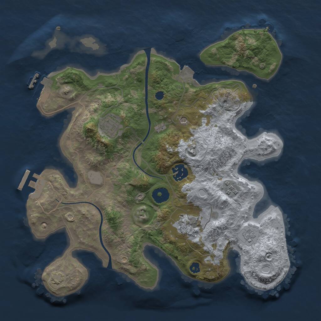Rust Map: Procedural Map, Size: 3000, Seed: 425685547, 10 Monuments