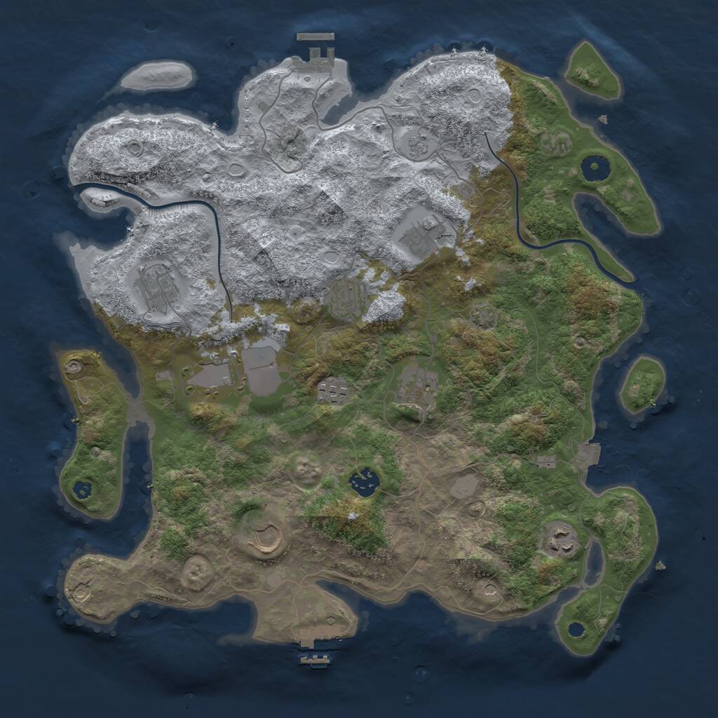 Rust Map: Procedural Map, Size: 3850, Seed: 914980600, 15 Monuments