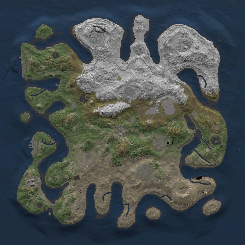 Rust Map: Procedural Map, Size: 4000, Seed: 592273295, 16 Monuments