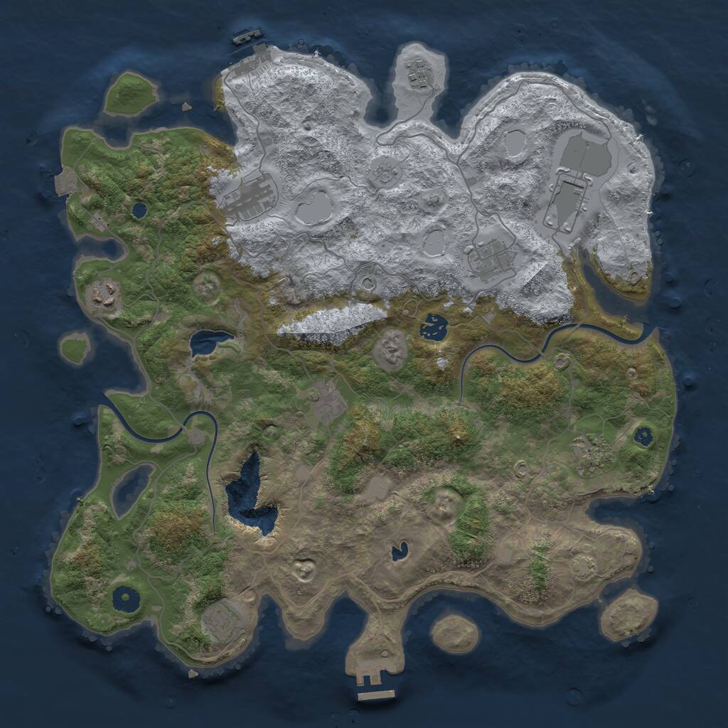 Rust Map: Procedural Map, Size: 4000, Seed: 592273295, 15 Monuments