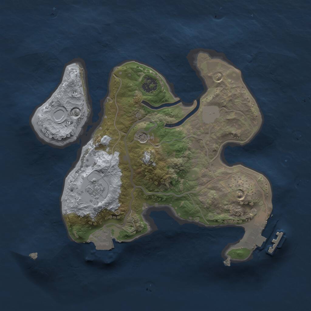 Rust Map: Procedural Map, Size: 2000, Seed: 1113470678, 4 Monuments