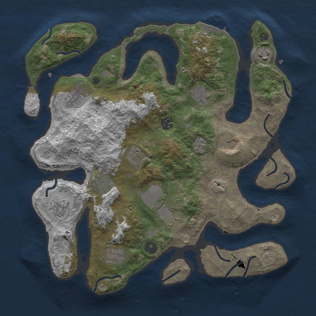 Rust Map: Procedural Map, Size: 3750, Seed: 1999712300, 15 Monuments