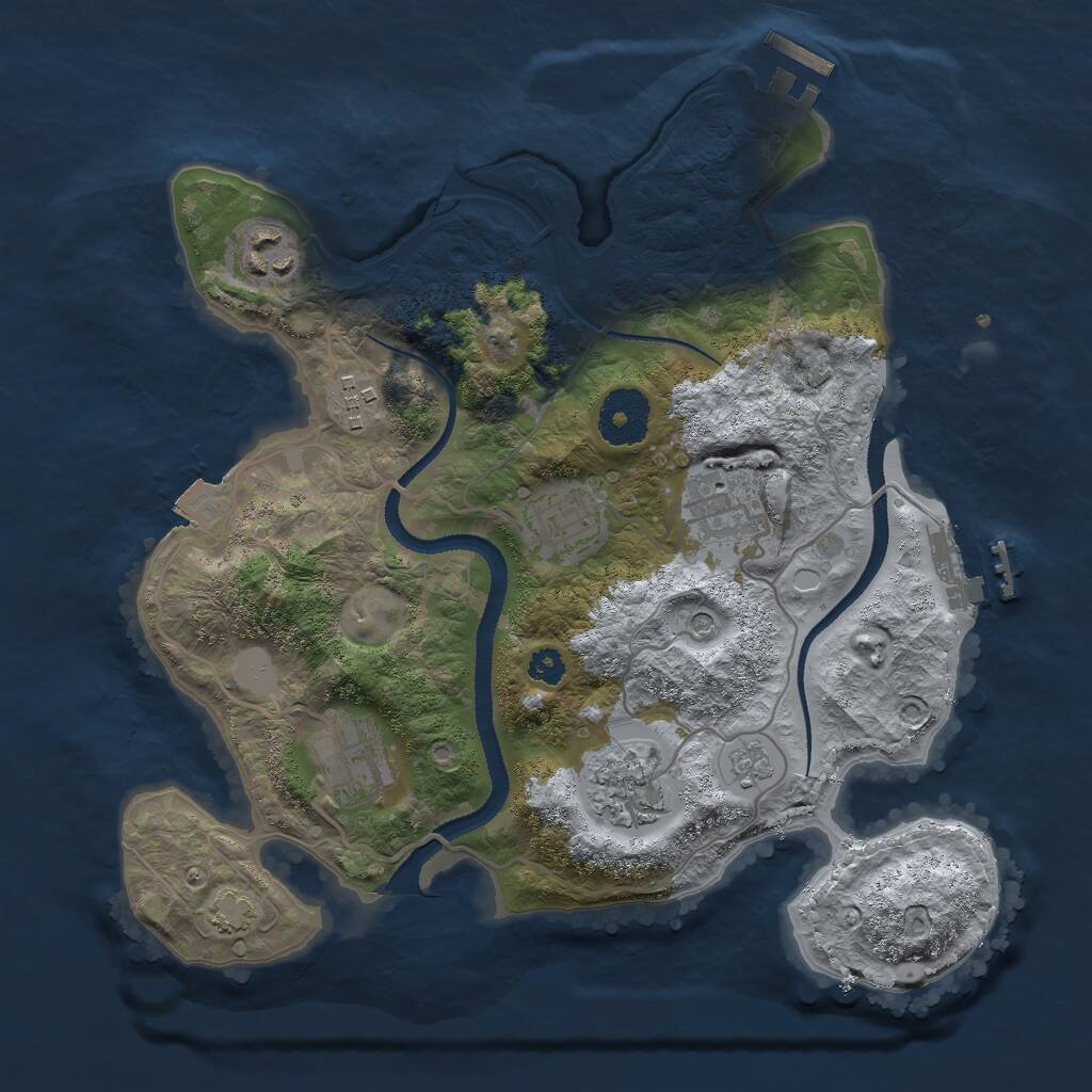 Rust Map: Procedural Map, Size: 3000, Seed: 1645599470, 12 Monuments