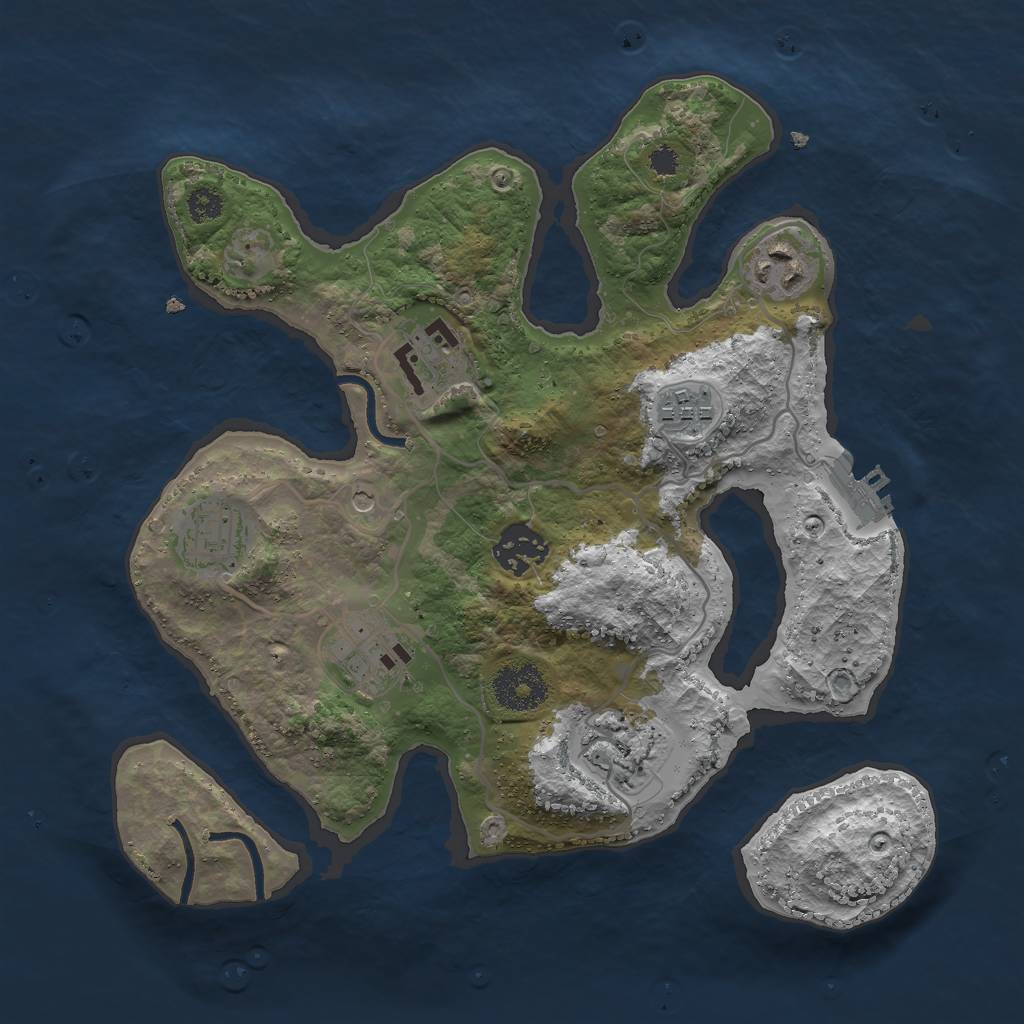 Rust Map: Procedural Map, Size: 3000, Seed: 1645599470, 11 Monuments