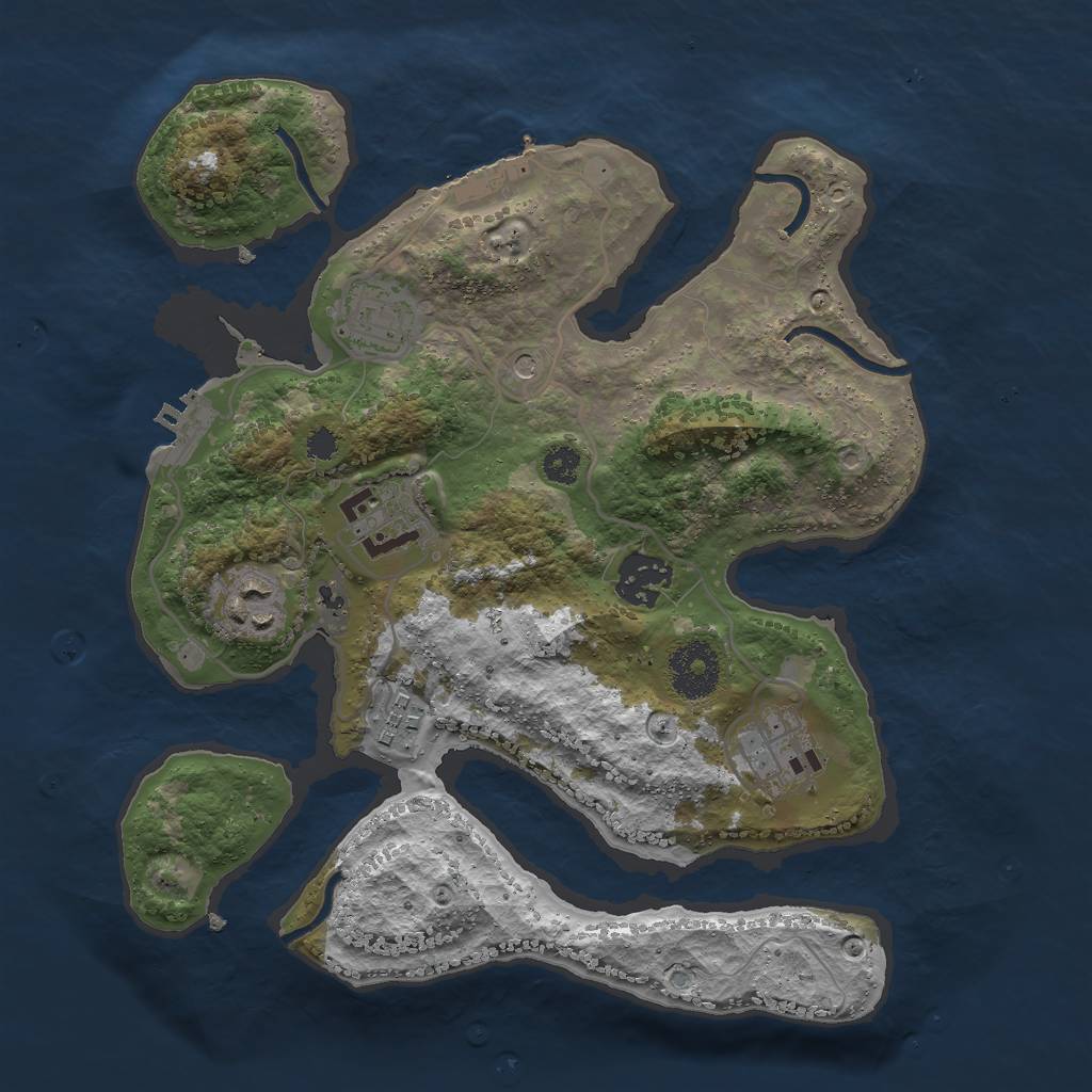 Rust Map: Procedural Map, Size: 3000, Seed: 935, 11 Monuments