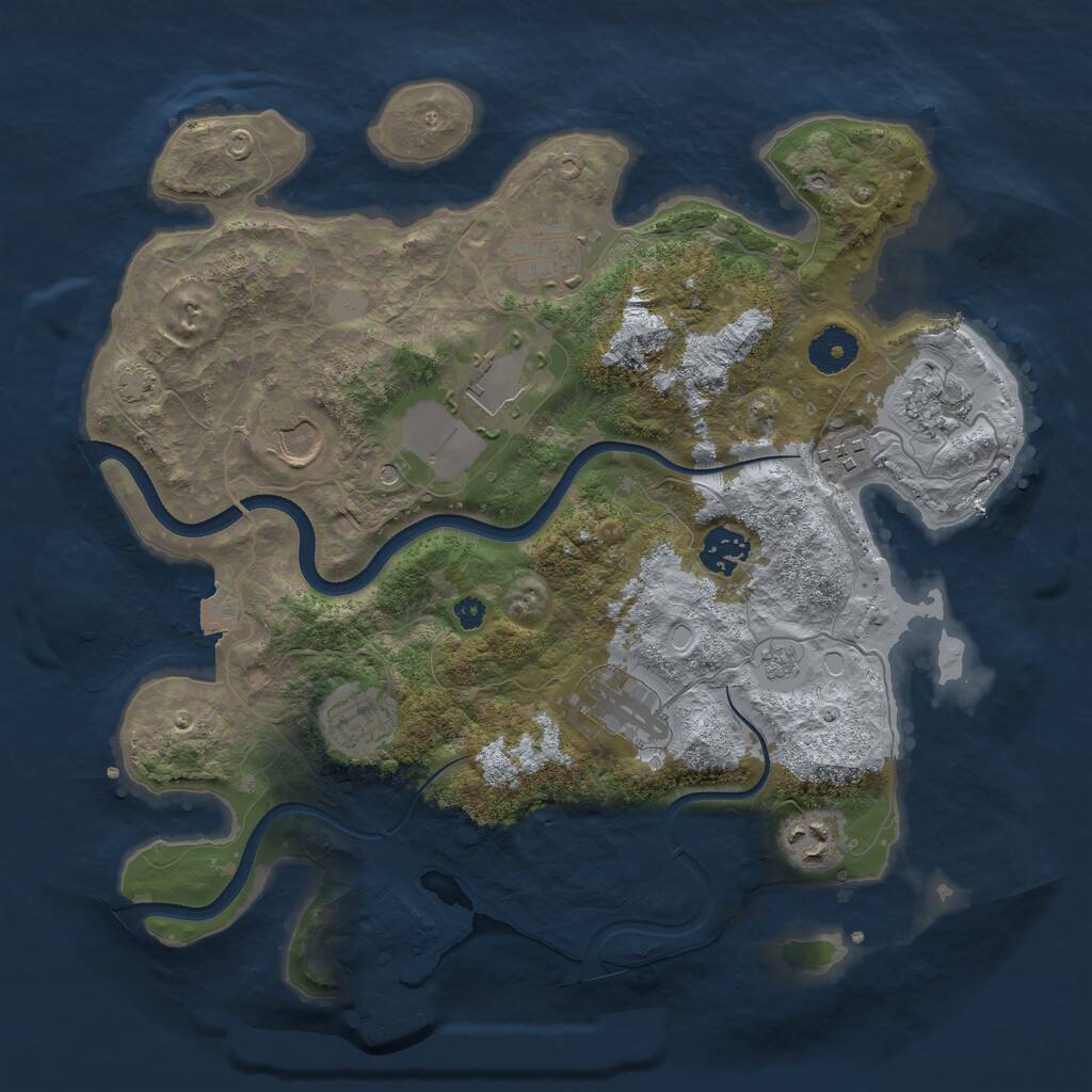 Rust Map: Procedural Map, Size: 3500, Seed: 547893145, 14 Monuments
