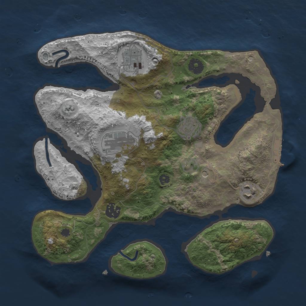 Rust Map: Procedural Map, Size: 2990, Seed: 12, 9 Monuments