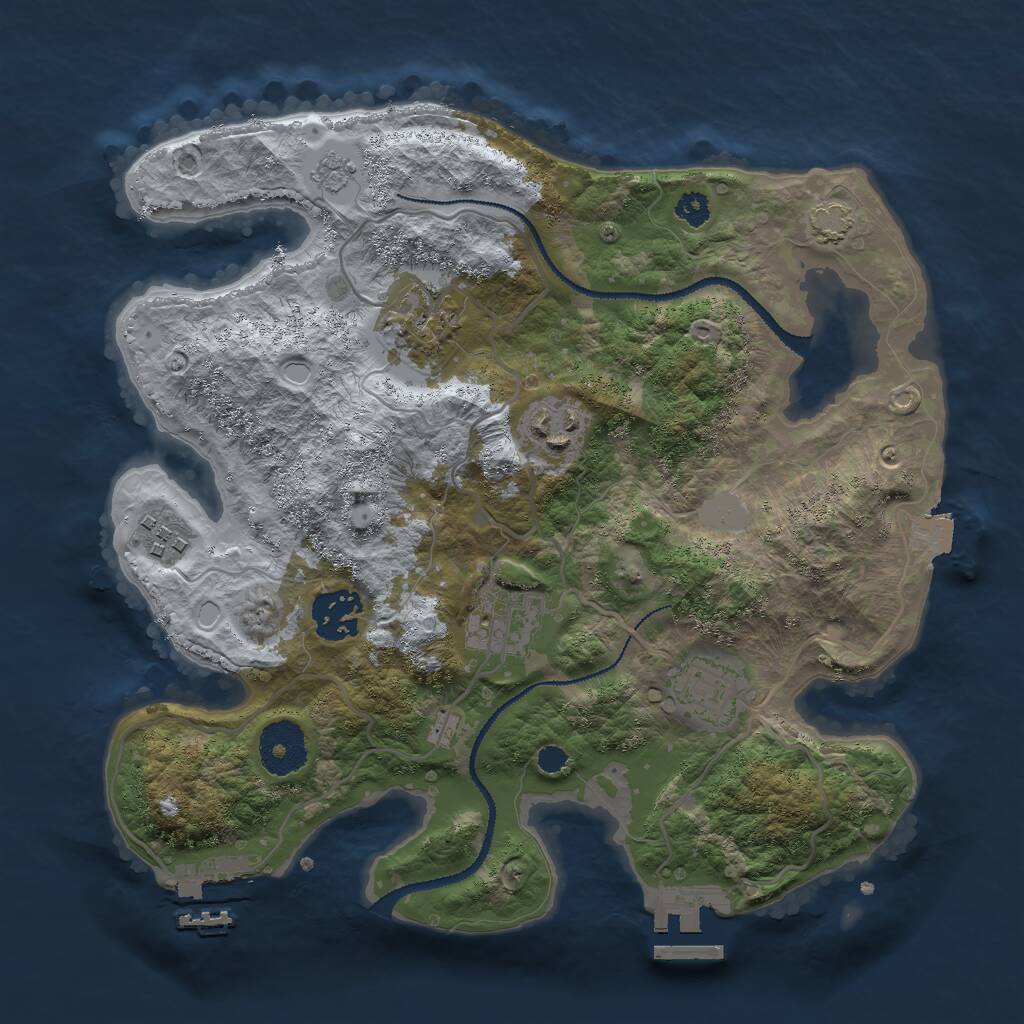 Rust Map: Procedural Map, Size: 2990, Seed: 12, 11 Monuments