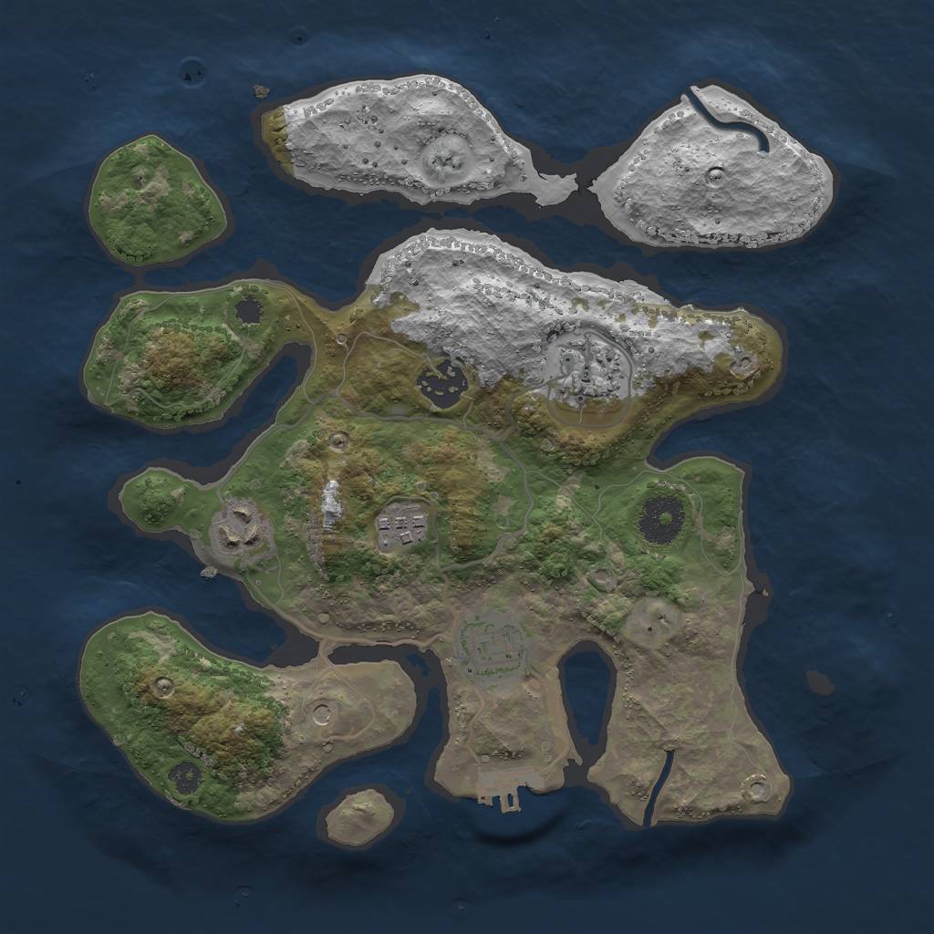 Rust Map: Procedural Map, Size: 3000, Seed: 48089822, 9 Monuments
