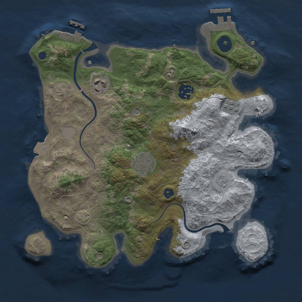 Rust Map: Procedural Map, Size: 3000, Seed: 1573600568, 10 Monuments