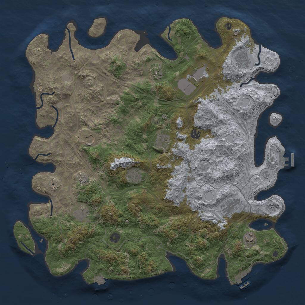 Rust Map: Procedural Map, Size: 4500, Seed: 2200000, 17 Monuments