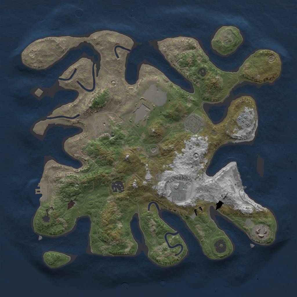 Rust Map: Procedural Map, Size: 3500, Seed: 20210728, 12 Monuments