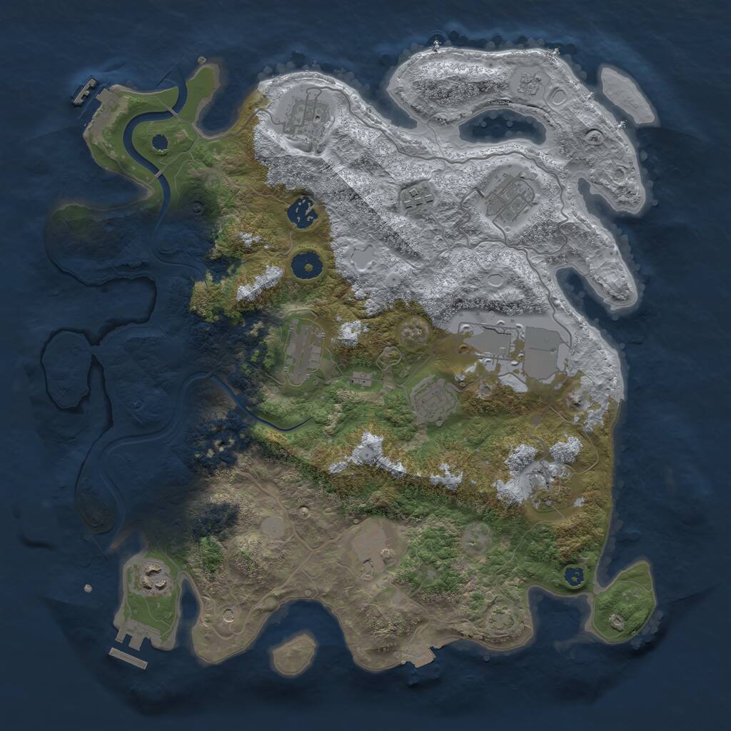 Rust Map: Procedural Map, Size: 3750, Seed: 1656338832, 16 Monuments