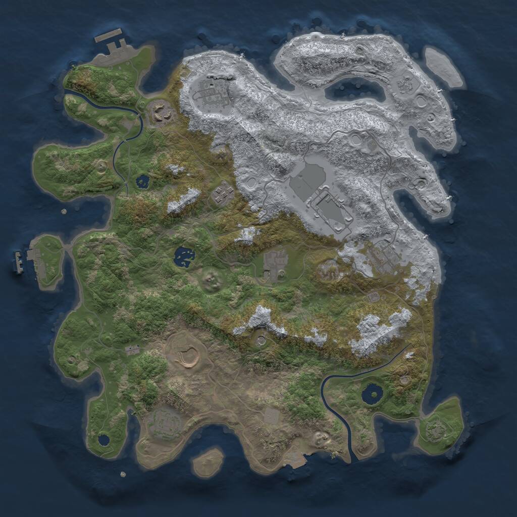 Rust Map: Procedural Map, Size: 3750, Seed: 1656338832, 15 Monuments