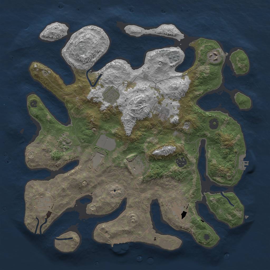 Rust Map: Procedural Map, Size: 3850, Seed: 1429948324, 15 Monuments