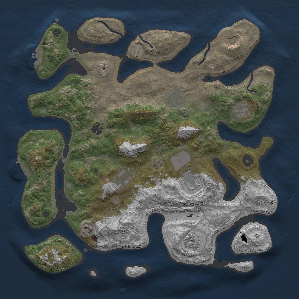 Rust Map: Procedural Map, Size: 4000, Seed: 652068001, 14 Monuments