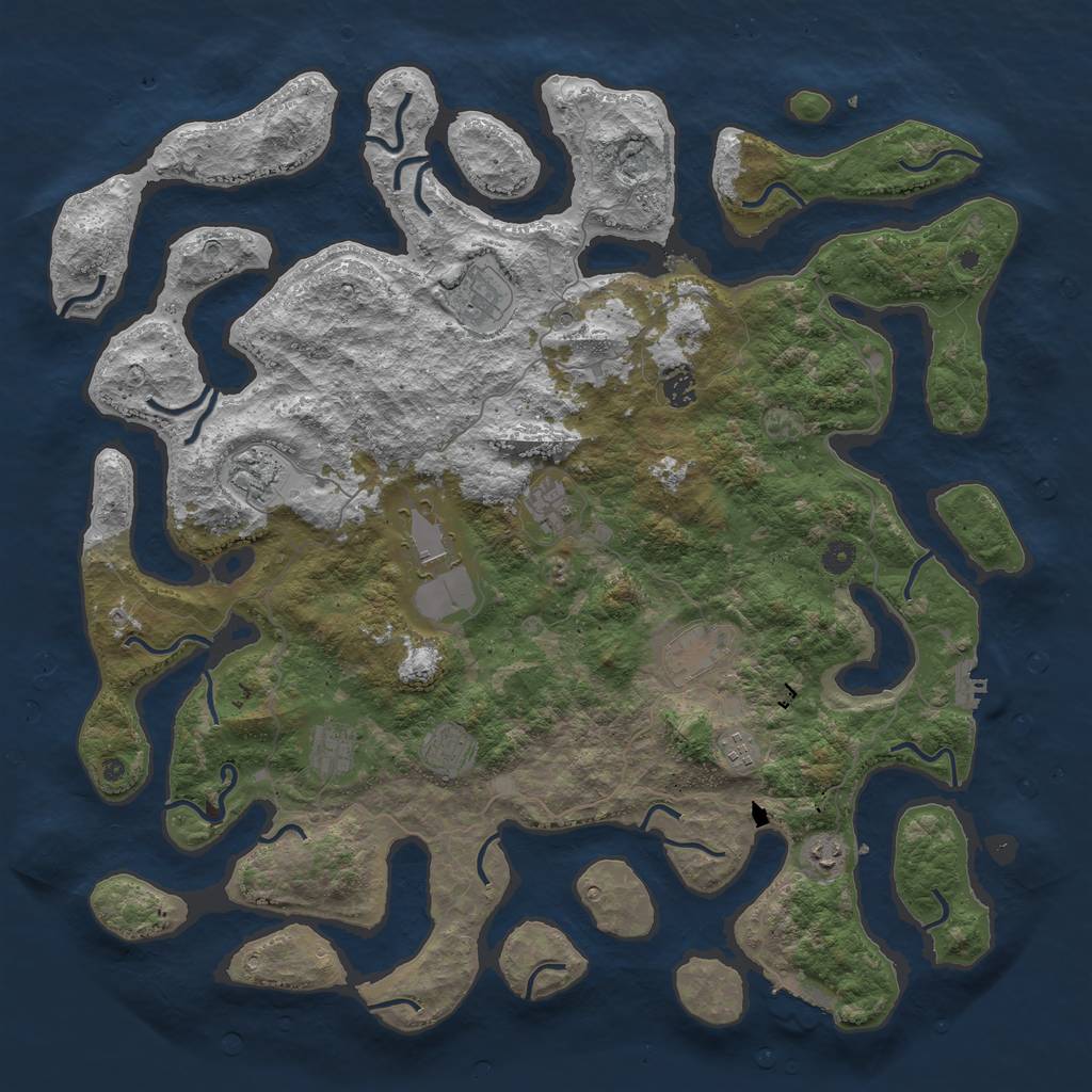 Rust Map: Procedural Map, Size: 4800, Seed: 4615978, 15 Monuments