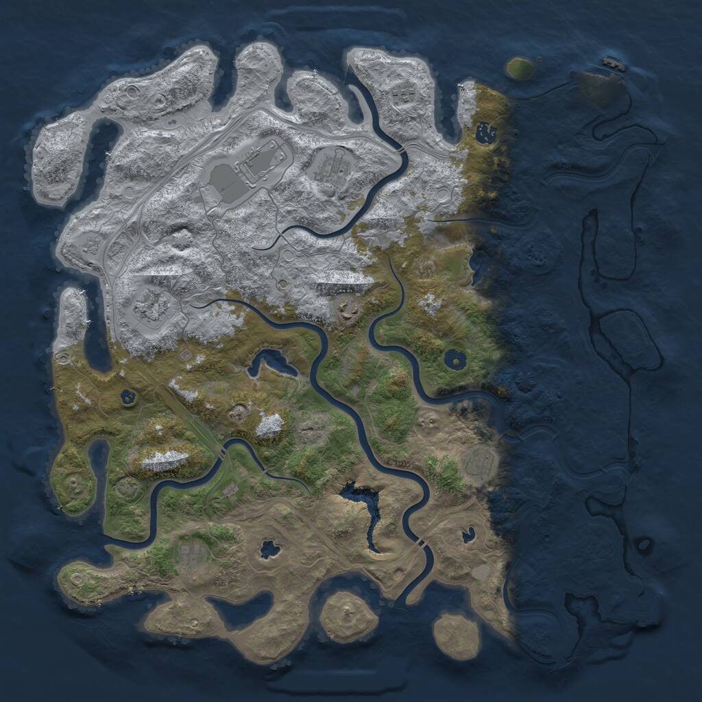 Rust Map: Procedural Map, Size: 4800, Seed: 4615978, 14 Monuments