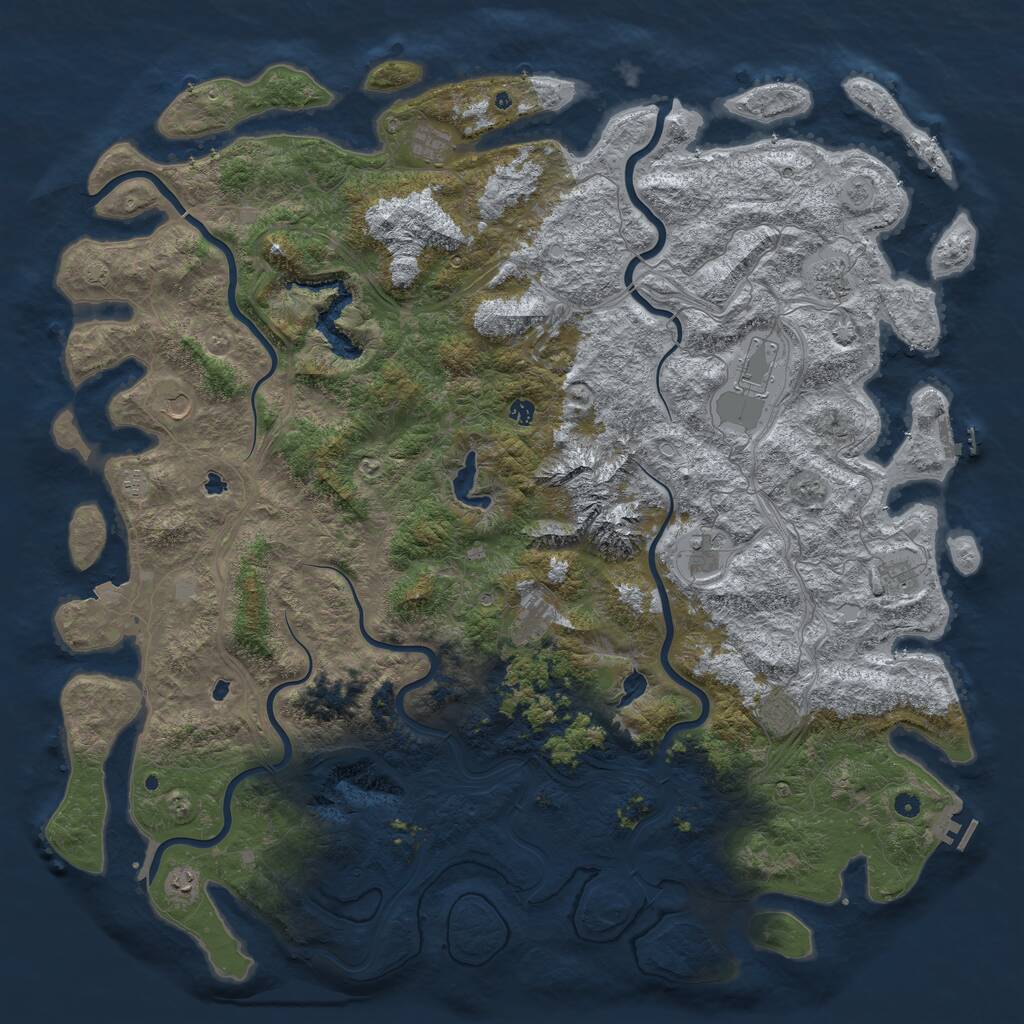 Rust Map: Procedural Map, Size: 6000, Seed: 1754332305, 17 Monuments