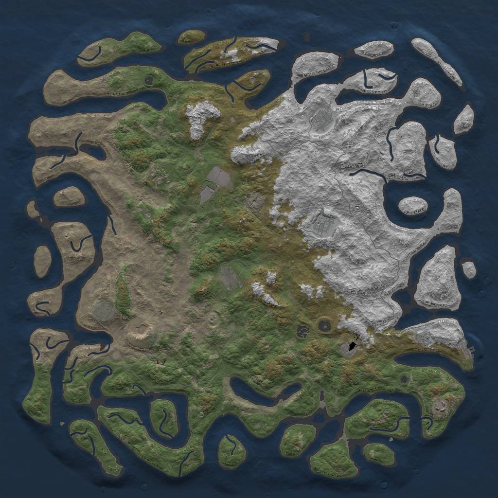 Rust Map: Procedural Map, Size: 6000, Seed: 1754332305, 15 Monuments