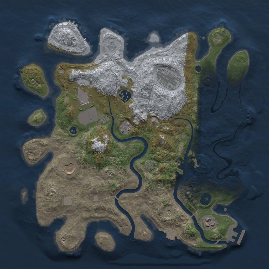 Rust Map: Procedural Map, Size: 3500, Seed: 91452, 12 Monuments