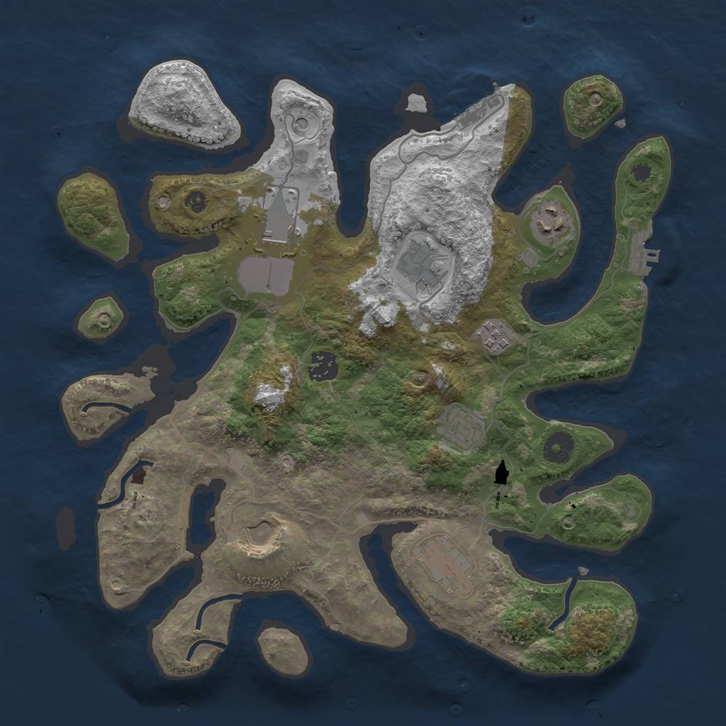 Rust Map: Procedural Map, Size: 3500, Seed: 91452, 13 Monuments