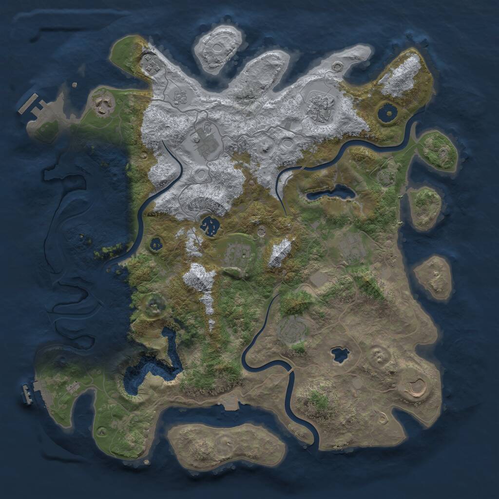 Rust Map: Procedural Map, Size: 4000, Seed: 1326225889, 15 Monuments