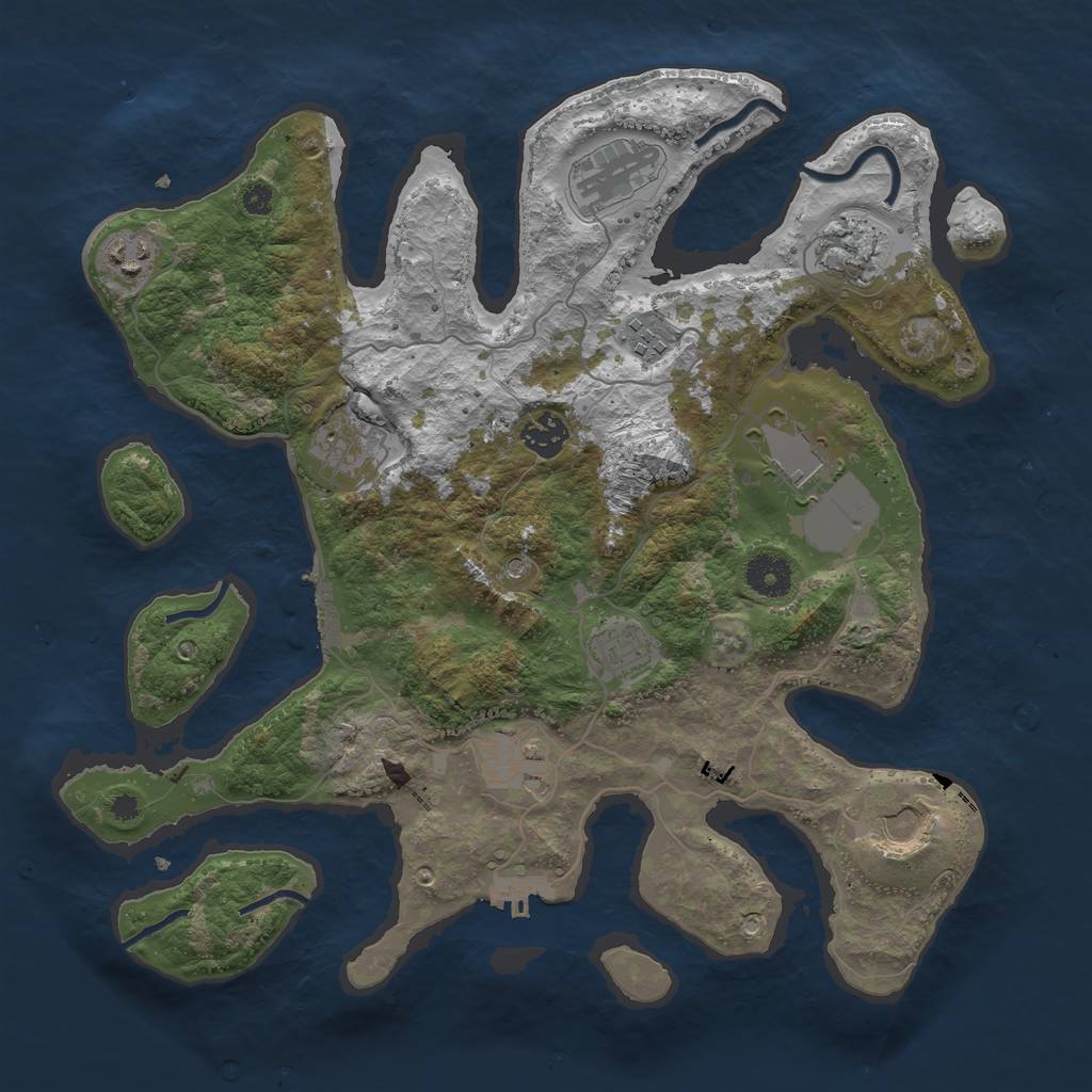 Rust Map: Procedural Map, Size: 3700, Seed: 175193372, 15 Monuments