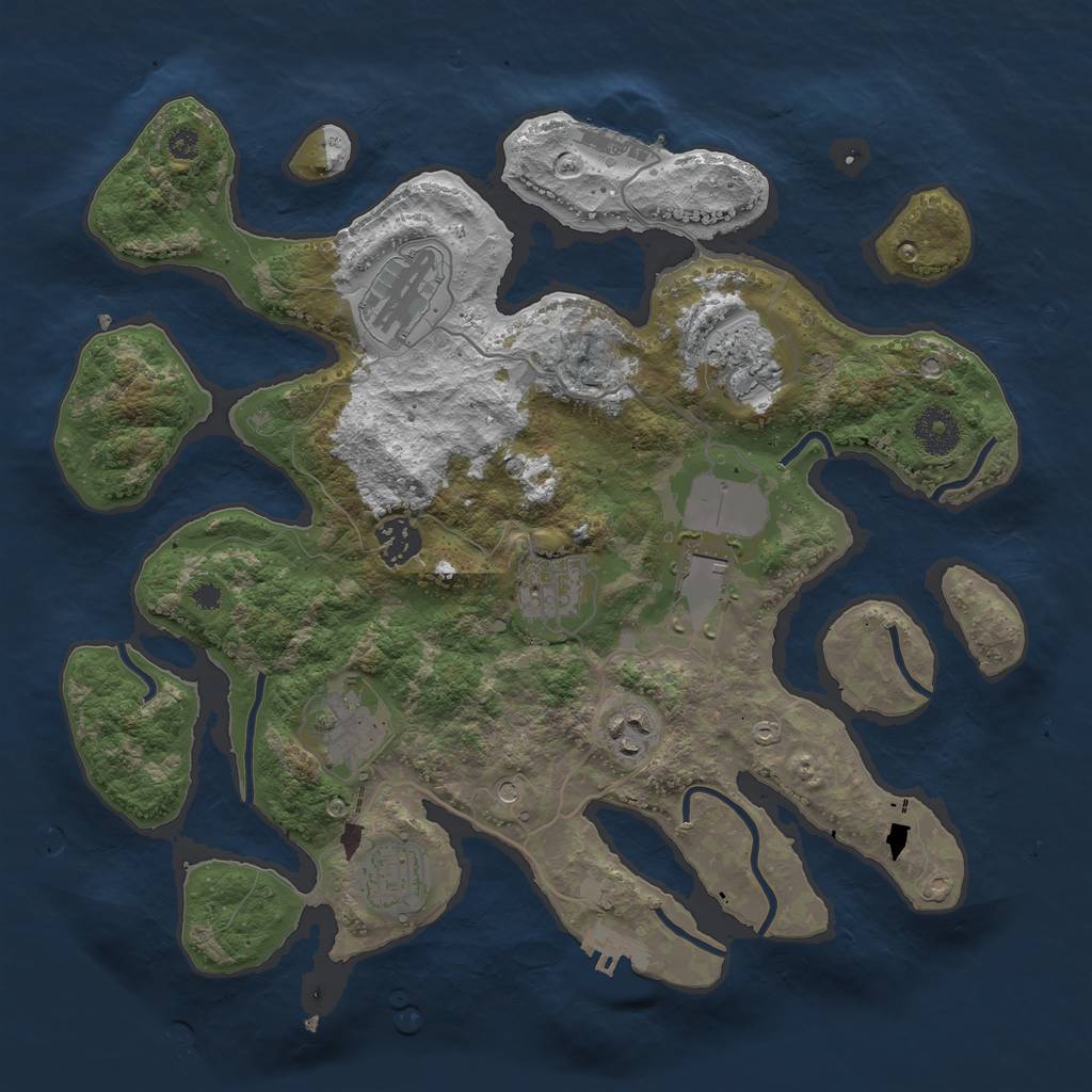 Rust Map: Procedural Map, Size: 3500, Seed: 1900924698, 13 Monuments