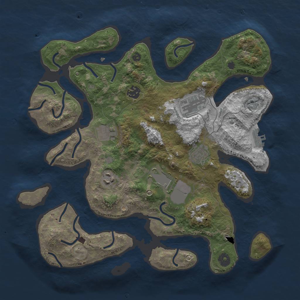 Rust Map: Procedural Map, Size: 3520, Seed: 1337, 9 Monuments