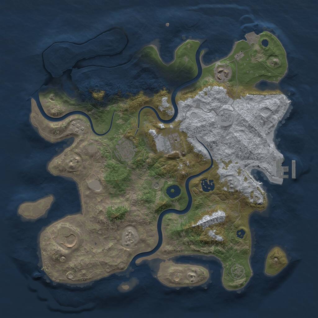 Rust Map: Procedural Map, Size: 3520, Seed: 1337, 11 Monuments